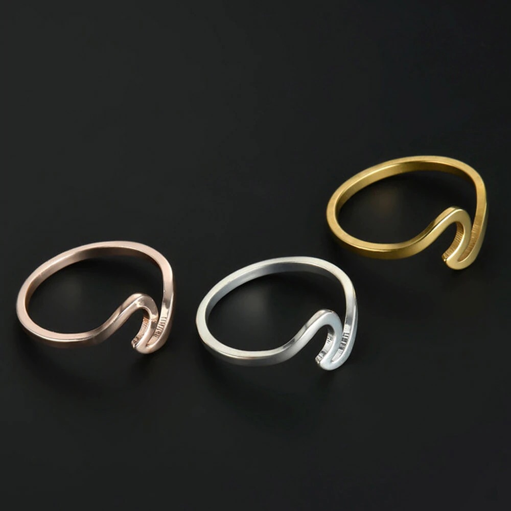 ☀️New Wave Ring in Silver, Gold and Rose Gold - Picture 3 of 6